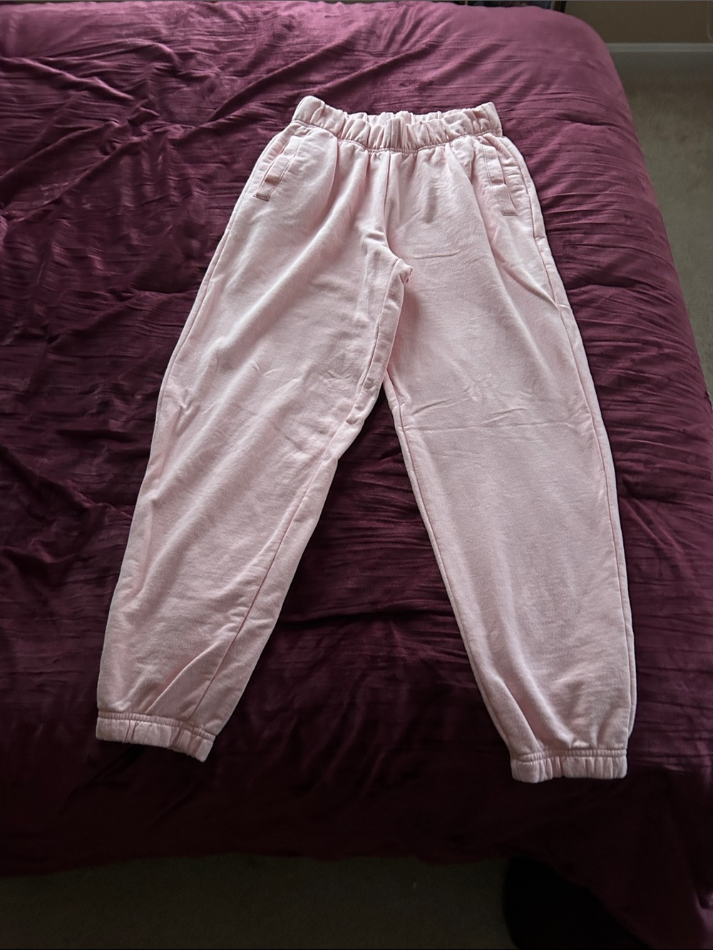 Light pink baggy jogger sweatpants